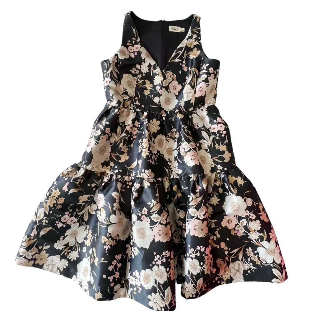 Eliza J Black Floral Dress - Picture 8 of 13